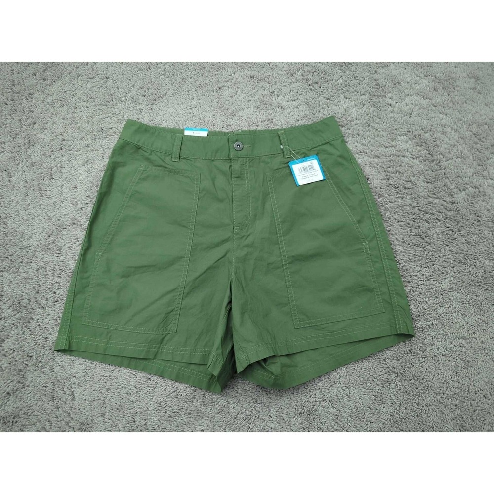 Columbia Shorts Womens 12 Green Silver Ridge Hiking Utility Zip Fly Pockets